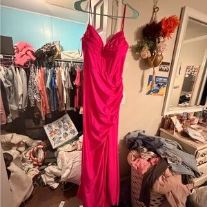 Lucy in the Sky Vibrant Pink Backless Dress